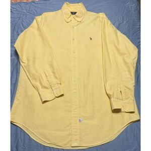 Polo Ralph Lauren Yellow Button Up Dress Shirt 16.5-33 | Classic Fit